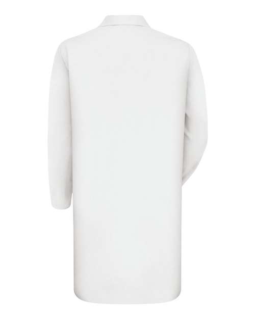 Custom EmbroideredRed Kap Unisex Tall Gripper Front Lab Coat 8666 White