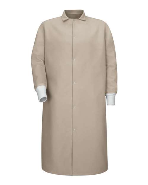 Red Kap Unisex Gripper-Front Pocketless Butcher Coat With Knit Cuffs KS60