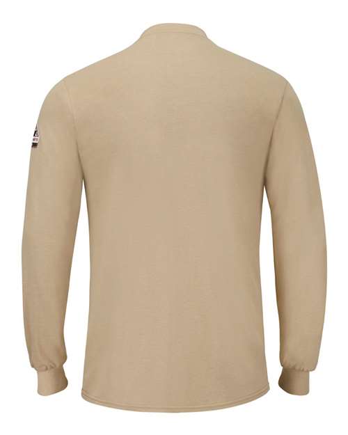 Custom EmbroideredBulwark Men's Tall Long Sleeve Henley 8683 Khaki