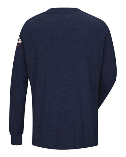 Custom EmbroideredBulwark Men's Long Sleeve Performance T-Shirt - CoolTouch2 8384 Navy