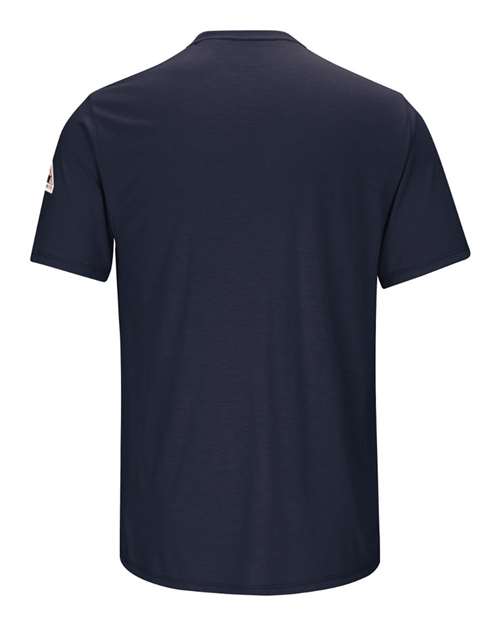 Custom EmbroideredBulwark Men's Tall FR Lightweight Pocket T-Shirt 8694 Navy