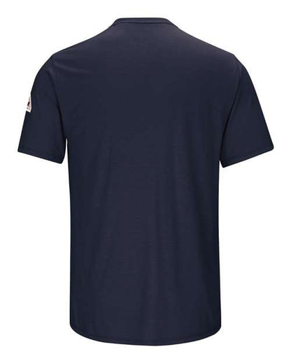 Custom EmbroideredBulwark Men's Tall FR Lightweight Pocket T-Shirt 8694 Navy