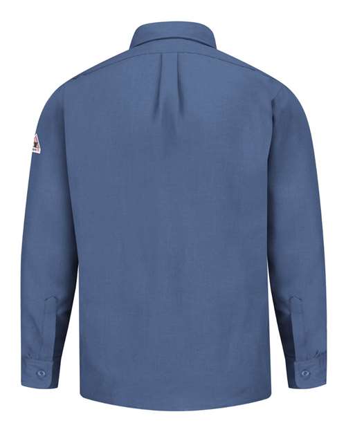 Custom EmbroideredBulwark Men's Tall Uniform Shirt Nomex IIIA 8705 Gulf Blue