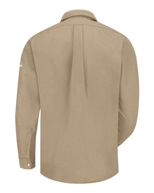 Custom EmbroideredBulwark Men's Tall Snap-Front Uniform Shirt - Nomex IIIA 4.5 oz. 8728 Tan