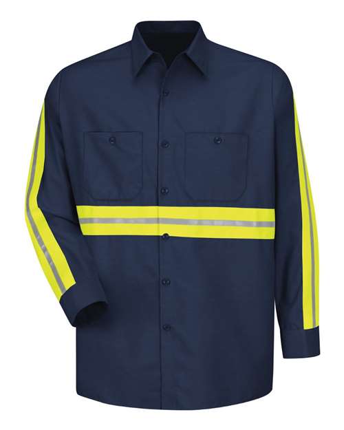 Red Kap Men's Tall Industrial Enhanced-Visibility Long Sleeve Work Shirt SP14ET