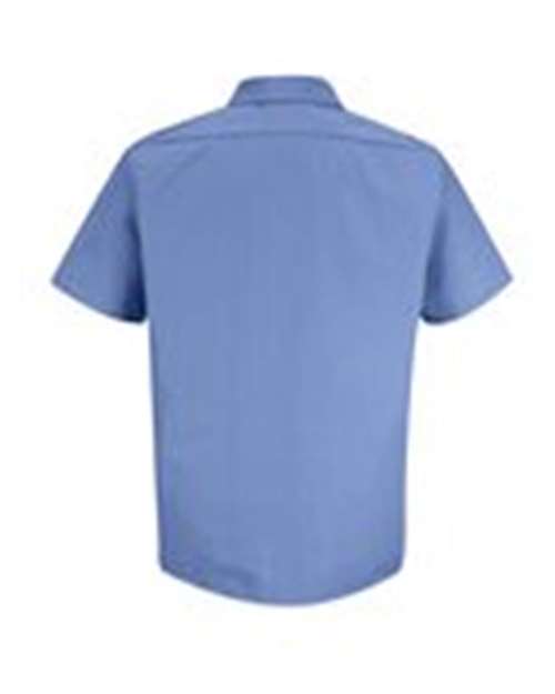 Custom EmbroideredRed Kap Men's Tall Industrial Stripe Short Sleeve Work Shirt 8752 BS-Petrol Blue/ Navy