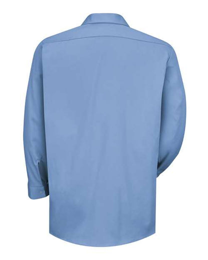 Custom EmbroideredRed Kap Men's Long Sleeve Specialized Cotton Work Shirt 8753 Light Blue