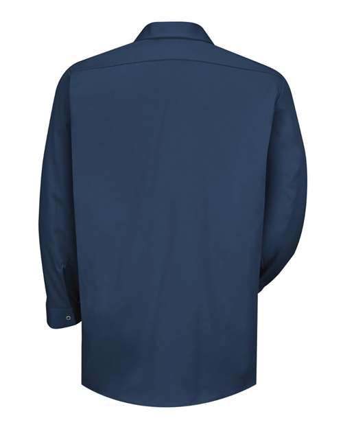 Custom EmbroideredRed Kap Men's Long Sleeve Specialized Cotton Work Shirt 8753 Navy