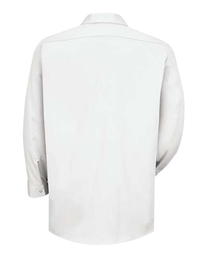 Custom EmbroideredRed Kap Men's Long Sleeve Specialized Cotton Work Shirt 8753 White