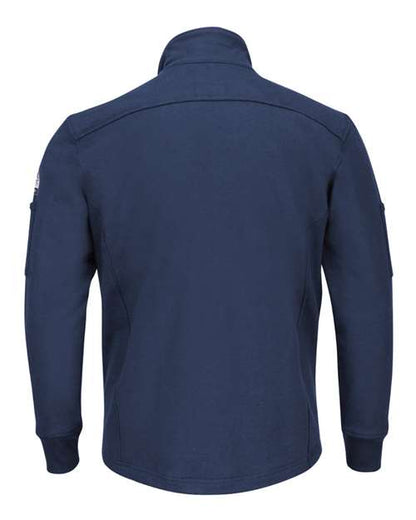 Custom EmbroideredBulwark Men's Tall Zip Front Fleece Jacket-Cotton /Spandex Blend 8623 Navy