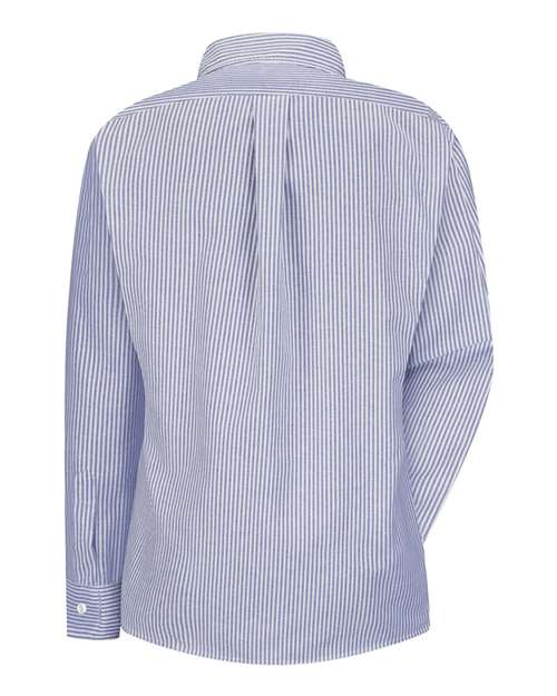 Custom EmbroideredRed Kap Women's Executive Dress Shirt 8774 Blue/ White Stripe