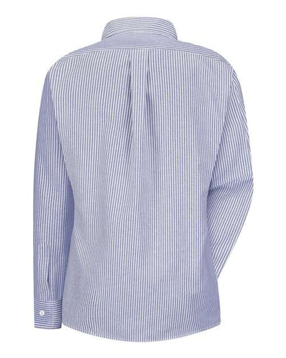 Custom EmbroideredRed Kap Women's Executive Dress Shirt 8774 Blue/ White Stripe