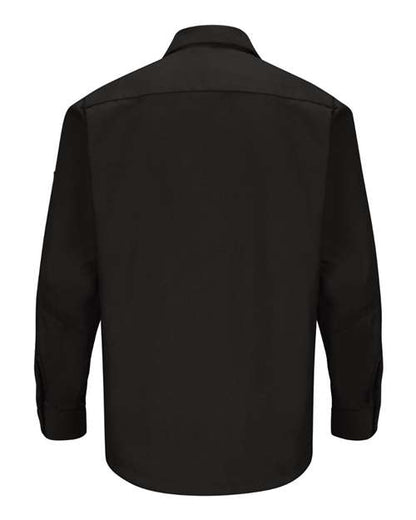 Custom EmbroideredRed Kap Men's Tall Long Sleeve Automotive Crew Shirt 6199 Black