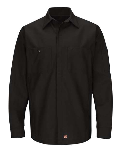 Red Kap Long Sleeve Automotive Crew Shirt - Tall Sizes SY10T Custom Embroidered Business Logo