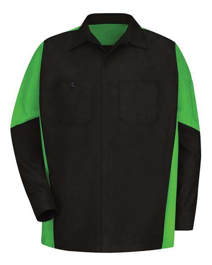 Red Kap Long Sleeve Automotive Crew Shirt - Tall Sizes SY10T Custom Embroidered Business Logo