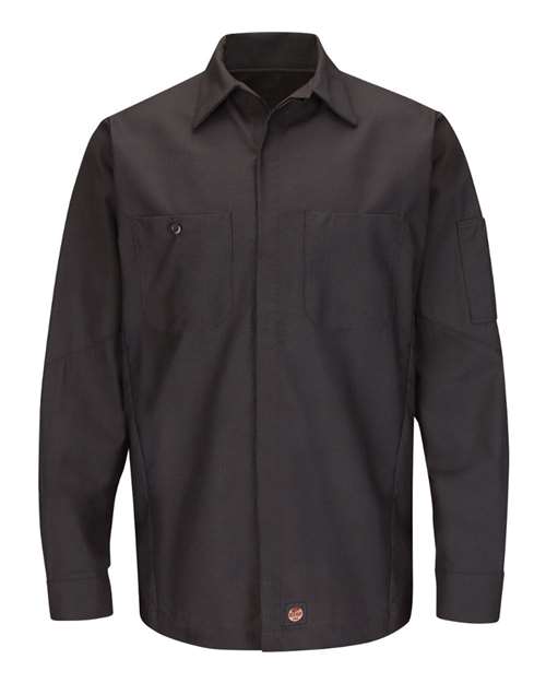 Red Kap Long Sleeve Automotive Crew Shirt - Tall Sizes SY10T Custom Embroidered Business Logo