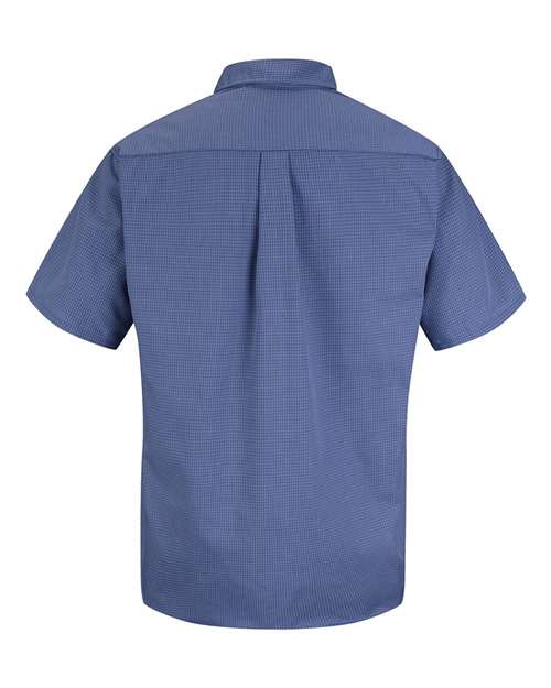 Red Kap Mini-Plaid Uniform Short Sleeve Shirt SP84 Custom Embroidered Business Logo