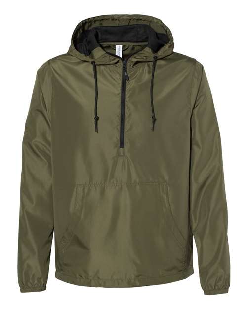 Independent Trading Co. Lightweight Quarter-Zip Windbreaker Pullover Jacket EXP54LWP Custom Embroidered Business Logo