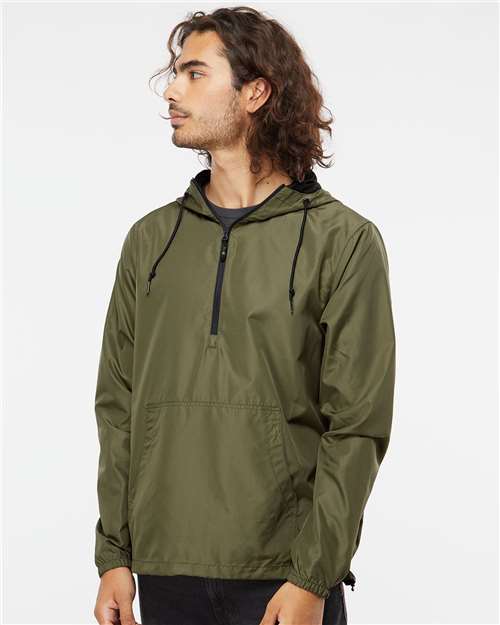 Custom Embroidered  Independent Trading Co. Lightweight Quarter-Zip Windbreaker Pullover Jacket EXP54LWP  