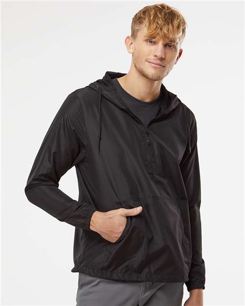 Custom Embroidered  Independent Trading Co. Lightweight Quarter-Zip Windbreaker Pullover Jacket EXP54LWP  