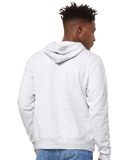 BELLA + CANVAS Sponge Fleece Hoodie 3719 Ash Custom Embroidered Business Logo