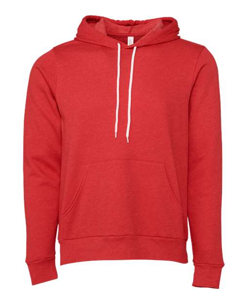 BELLA + CANVAS Sponge Fleece Hoodie 3719 Heather Red Custom Embroidered Business Logo