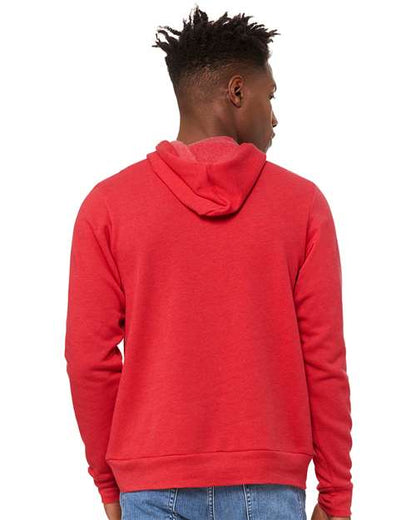 BELLA + CANVAS Sponge Fleece Hoodie 3719 Heather Red Custom Embroidered Business Logo