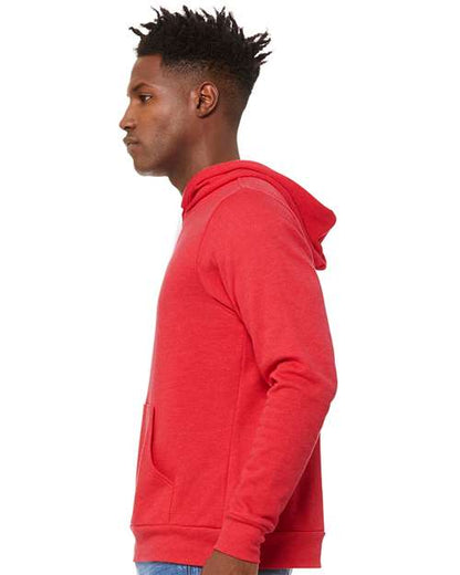 BELLA + CANVAS Sponge Fleece Hoodie 3719 Heather Red Custom Embroidered Business Logo