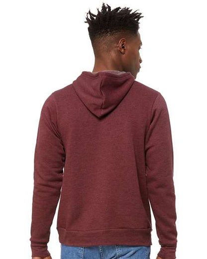 BELLA + CANVAS Sponge Fleece Hoodie 3719 Heather Maroon Custom Embroidered Business Logo