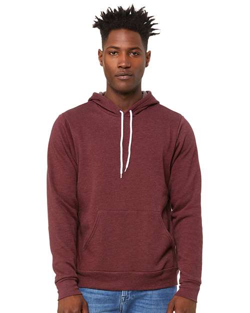 BELLA + CANVAS Sponge Fleece Hoodie 3719 Heather Forest Custom Embroidered Business Logo
