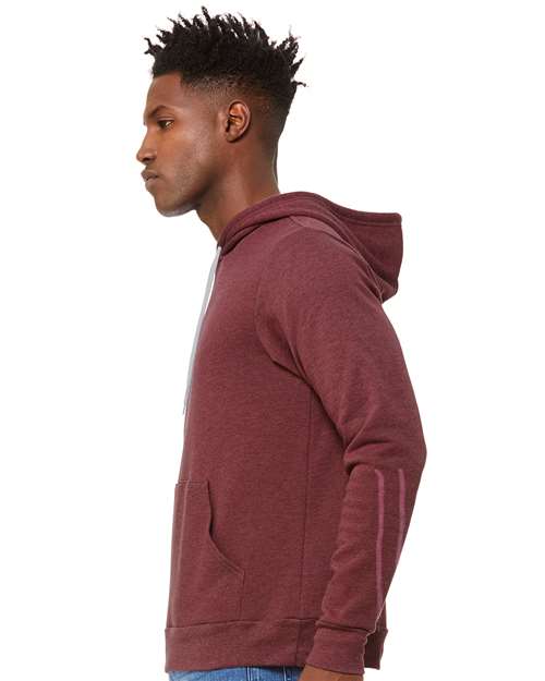 BELLA + CANVAS Sponge Fleece Hoodie 3719 Heather Maroon Custom Embroidered Business Logo