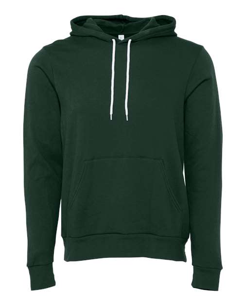 BELLA + CANVAS Sponge Fleece Hoodie 3719 Forest Custom Embroidered Business Logo