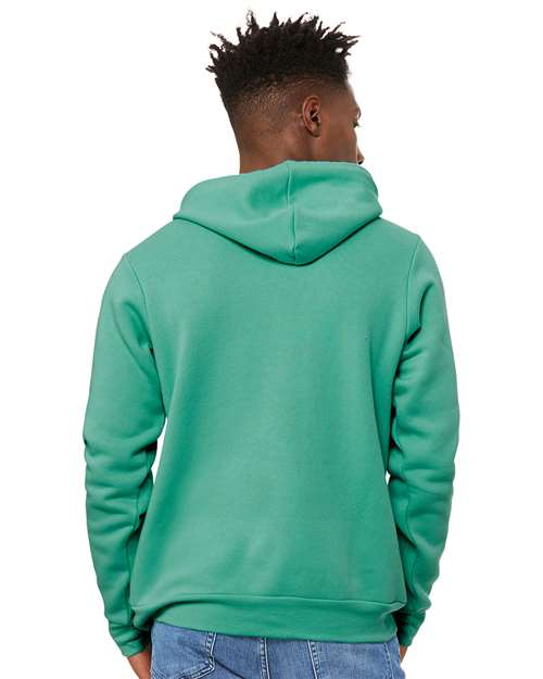 BELLA + CANVAS Sponge Fleece Hoodie 3719 Teal Custom Embroidered Business Logo