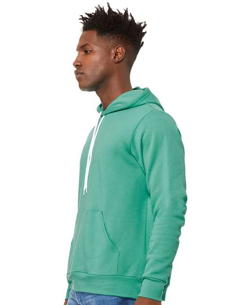 BELLA + CANVAS Sponge Fleece Hoodie 3719 Teal Custom Embroidered Business Logo