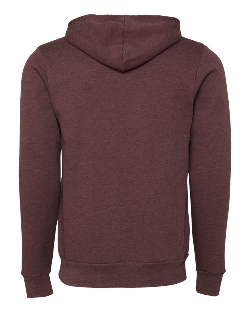 BELLA + CANVAS Sponge Fleece Full-Zip Hoodie 3739 Heather Maroon
