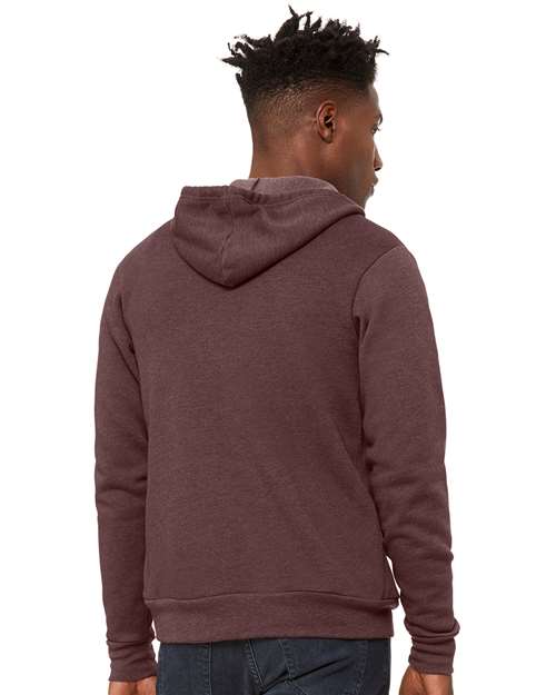 BELLA + CANVAS Sponge Fleece Full-Zip Hoodie 3739 Heather Maroon