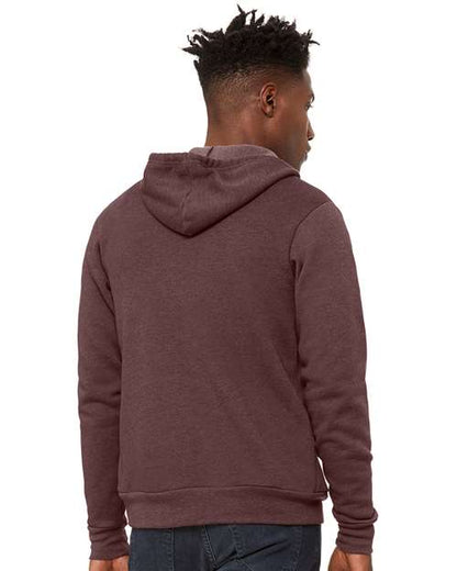 BELLA + CANVAS Sponge Fleece Full-Zip Hoodie 3739 Heather Maroon