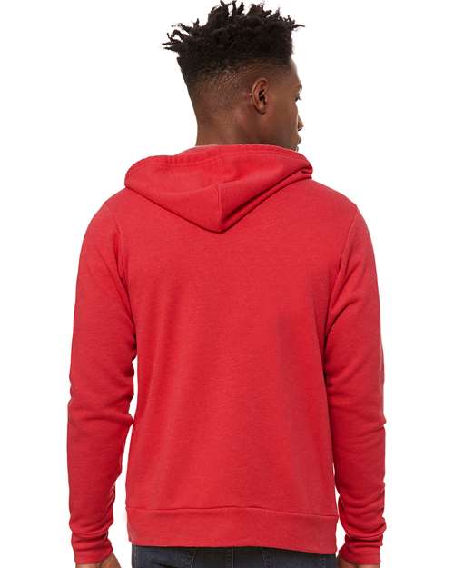 BELLA + CANVAS Sponge Fleece Full-Zip Hoodie 3739 Heather Red