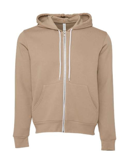 BELLA + CANVAS Sponge Fleece Full-Zip Hoodie 3739 Tan