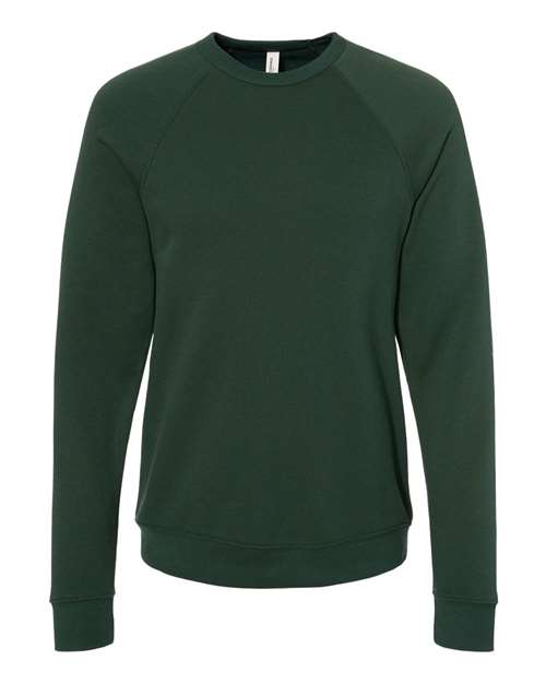 BELLA + CANVAS Sponge Fleece Raglan Crewneck Sweatshirt 3901 Custom Embroidered Business Logo