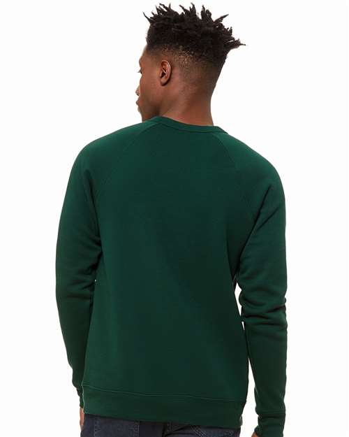 BELLA + CANVAS Sponge Fleece Raglan Crewneck Sweatshirt 3901 Custom Embroidered Business Logo