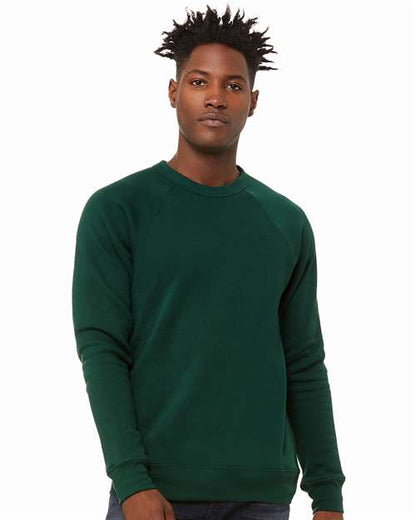 BELLA + CANVAS Sponge Fleece Raglan Crewneck Sweatshirt 3901 Custom Embroidered Business Logo