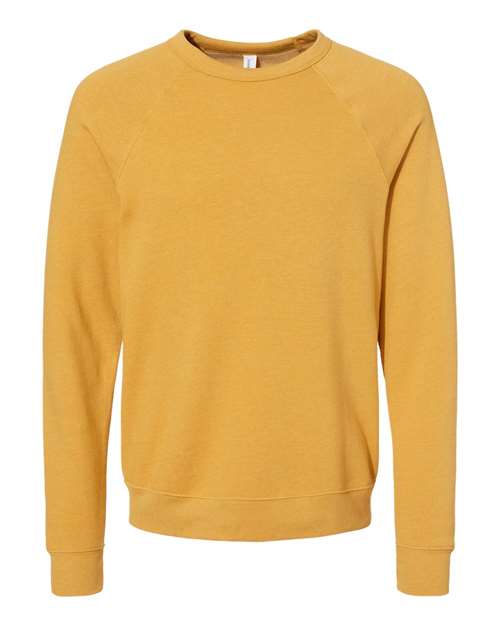 BELLA + CANVAS Sponge Fleece Raglan Crewneck Sweatshirt 3901 Custom Embroidered Business Logo