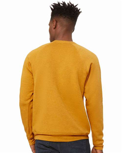 BELLA + CANVAS Sponge Fleece Raglan Crewneck Sweatshirt 3901 Custom Embroidered Business Logo