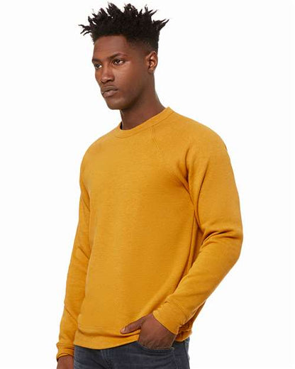 BELLA + CANVAS Sponge Fleece Raglan Crewneck Sweatshirt 3901 Custom Embroidered Business Logo
