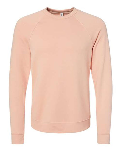 BELLA + CANVAS Sponge Fleece Raglan Crewneck Sweatshirt 3901 Custom Embroidered Business Logo