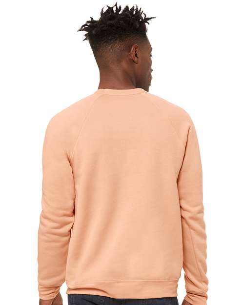 BELLA + CANVAS Sponge Fleece Raglan Crewneck Sweatshirt 3901 Custom Embroidered Business Logo