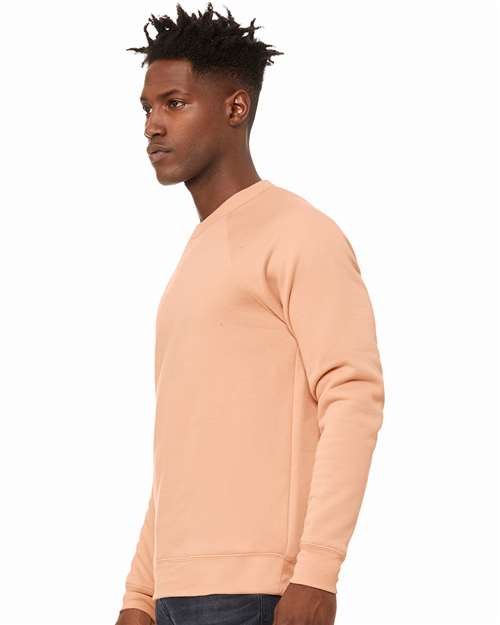 BELLA + CANVAS Sponge Fleece Raglan Crewneck Sweatshirt 3901 Custom Embroidered Business Logo