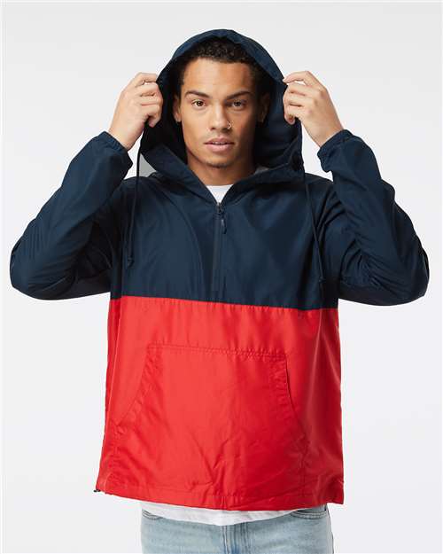 Custom Embroidered  Independent Trading Co. Lightweight Quarter-Zip Windbreaker Pullover Jacket EXP54LWP  