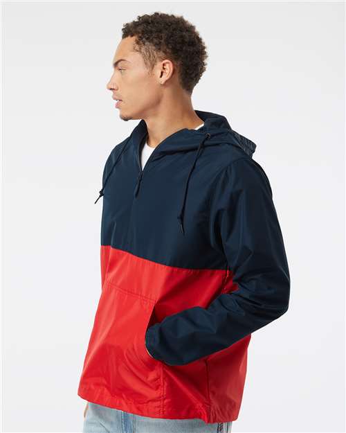 Independent Trading Co. Lightweight Quarter-Zip Windbreaker Pullover Jacket EXP54LWP Custom Embroidered Business Logo